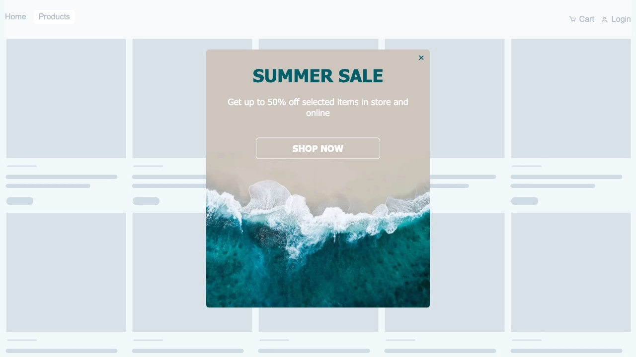 Promotional popup campaign with limited-time sale offer and conversion-focused messaging.