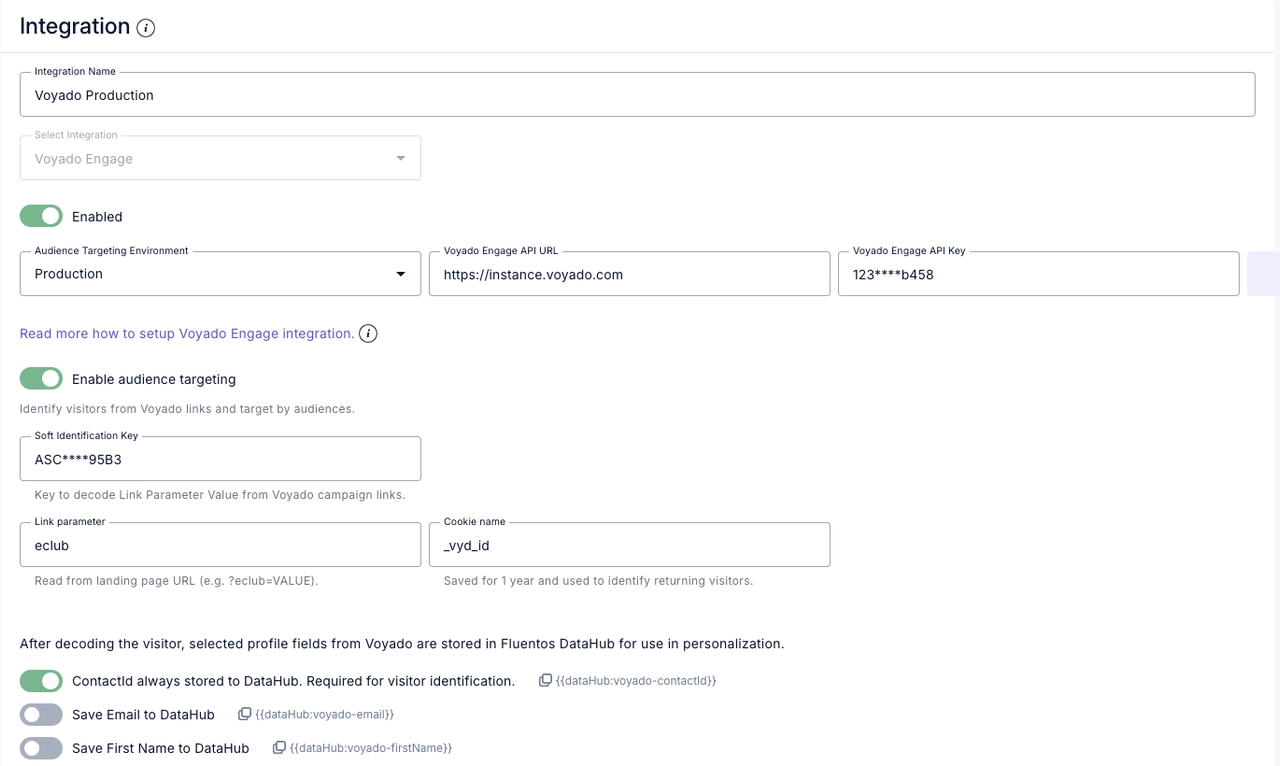 Voyado integration in Fluentos Dashboard