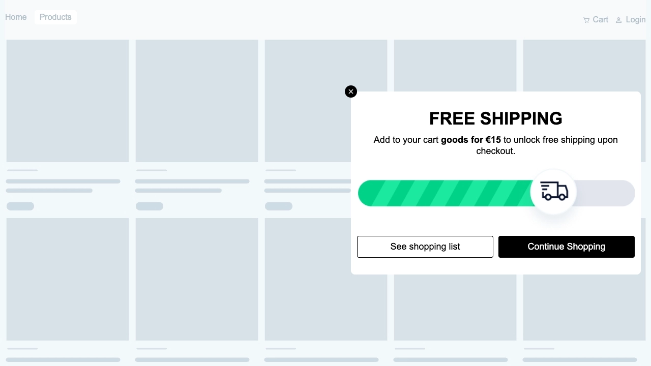 Fluentos Free Shipping Popup